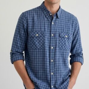 Vince Blue Gingham Check Cotton Long Sleeve Button Down XL